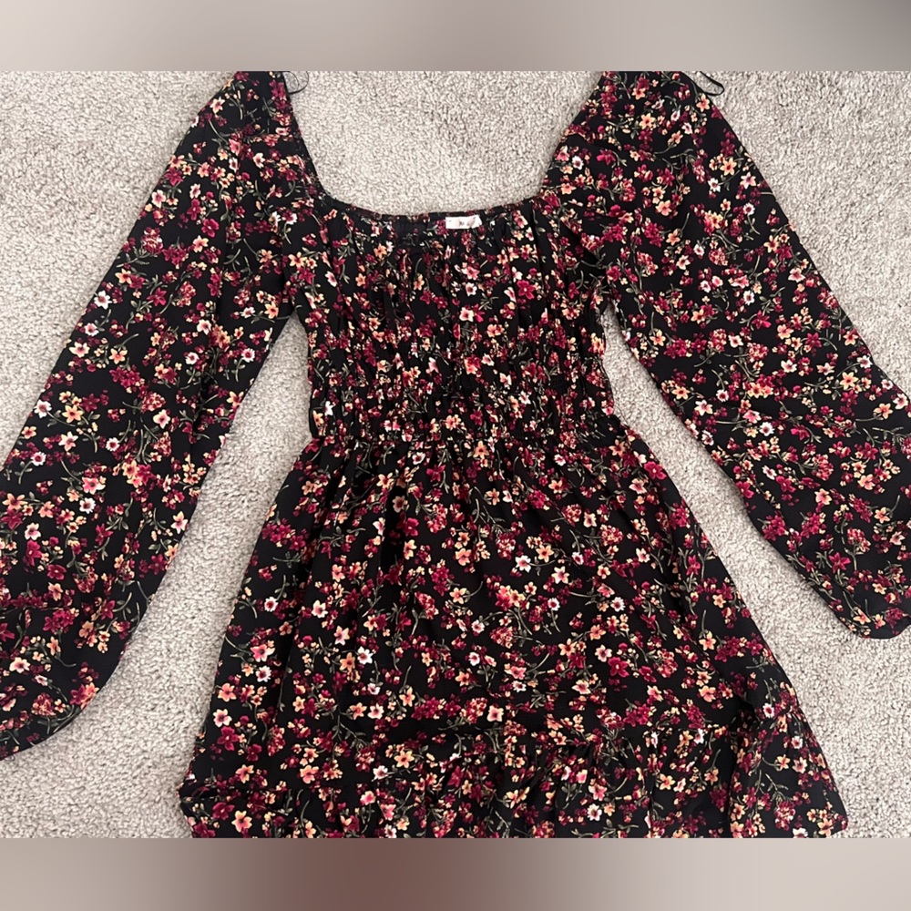 Black floral dress size XS